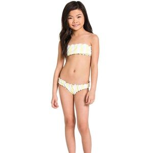NWT Lolli swim Toddler Yellow Darling Scrunchy Babykini